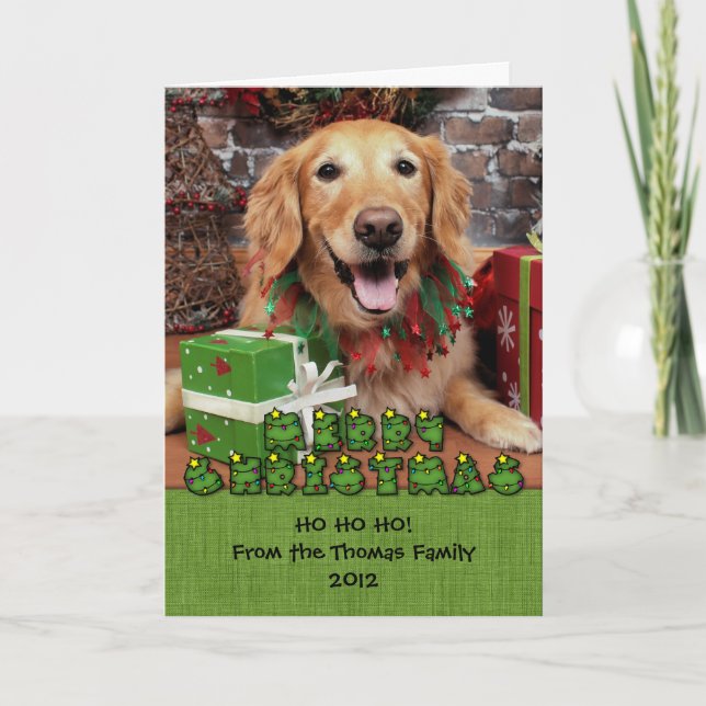 Cartes Pour Fêtes Annuelles Noël - golden retriever - Sidney (Devant)