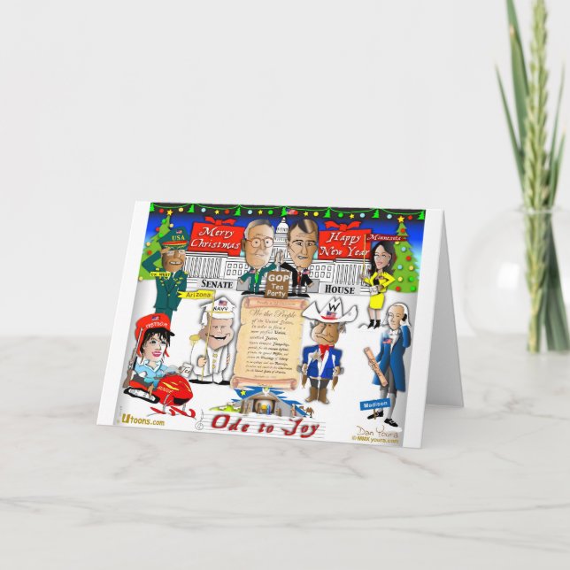 Cartes Pour Fêtes Annuelles Noël GOP et Tea Party (Devant)