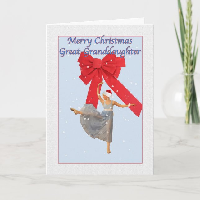 Cartes Pour Fêtes Annuelles Noël, Grande Petite-fille, Ballerina (Devant)