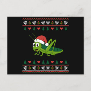 Cartes Pour Fêtes Annuelles Noël Grasshopper Chapeau Santa Sweatshirt Moche Xm