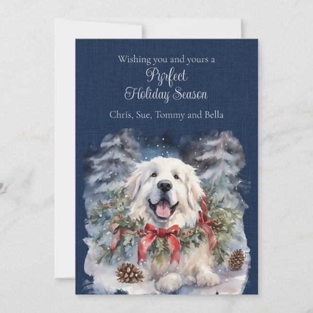 Cartes Pour Fêtes Annuelles Noël - Great Pyrenees Pyrfect (Devant)