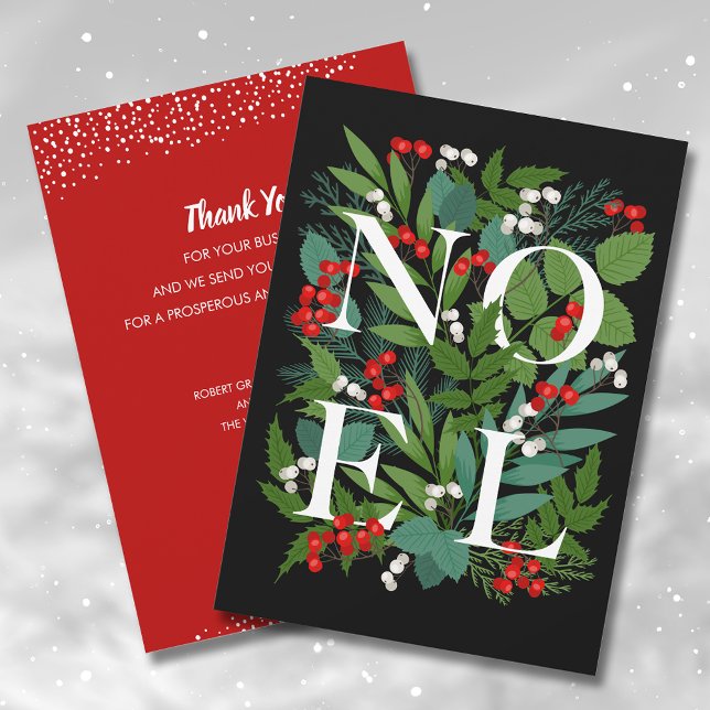 Cartes Pour Fêtes Annuelles NOEL Green Merci d'affaires (Créateur téléchargé)