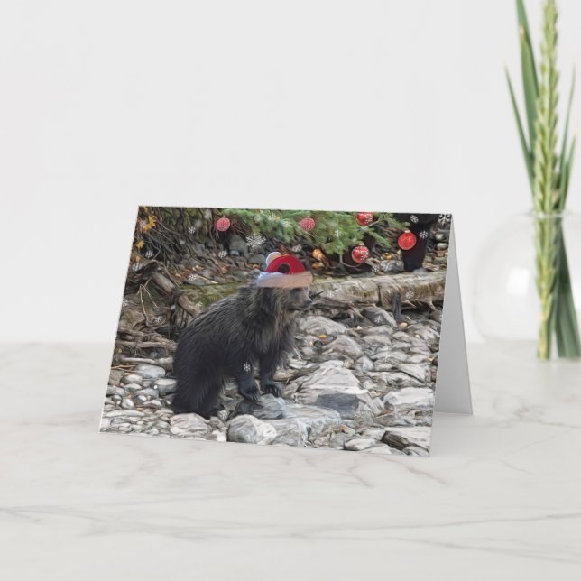 Cartes Pour Fêtes Annuelles Noël grizzli (Devant)