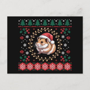 Cartes Pour Fêtes Annuelles Noël Hamster Chapeau Santa Sweatshirt Moche Noël