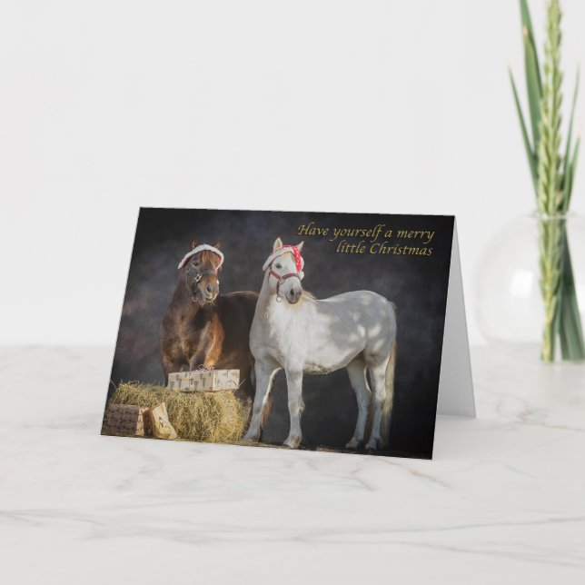 Cartes Pour Fêtes Annuelles Noël heureux de poney de Shetland (Devant)