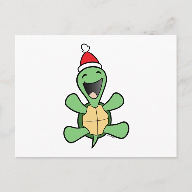 Cartes Pour Fêtes Annuelles Noël heureux de tortue (Devant)