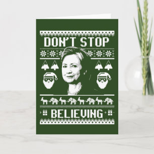 Cartes Pour Fêtes Annuelles Noël Hillary - N'arrêtez pas de croire - blanc -