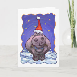 Cartes Pour Fêtes Annuelles Noël Hippopotame