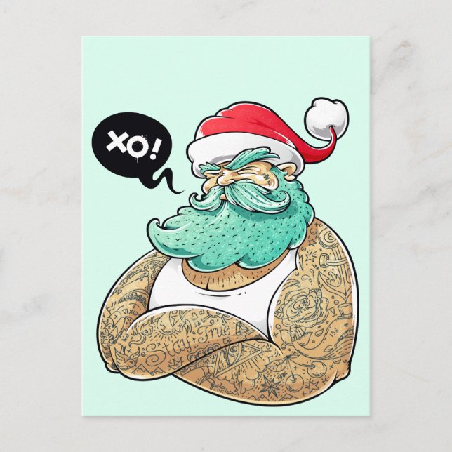 Cartes Pour Fêtes Annuelles Noël Hipsta Santa Claus (Devant)