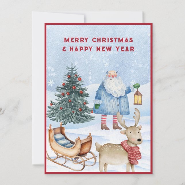 Cartes Pour Fêtes Annuelles Noël hiver (Devant)