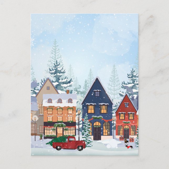 Cartes Pour Fêtes Annuelles Noël hiver maisons de wnow (Devant)