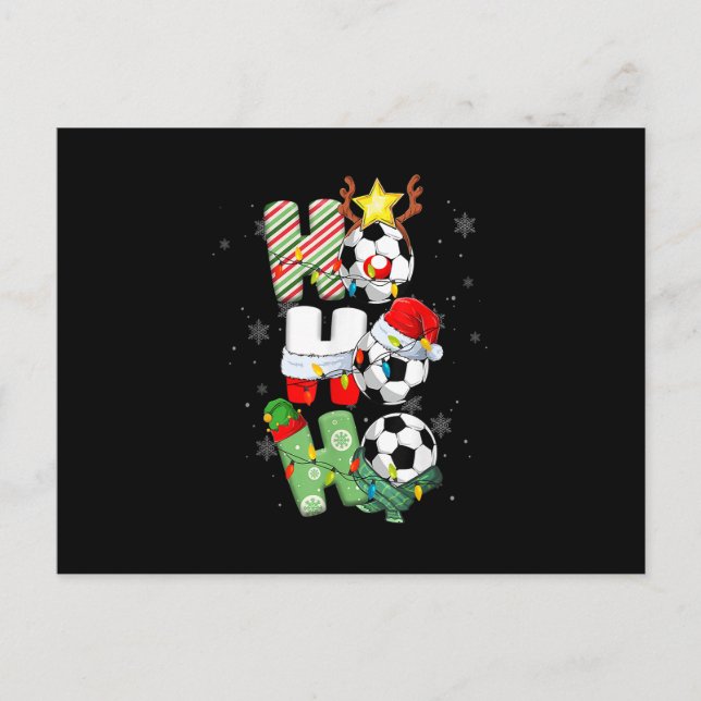 Cartes Pour Fêtes Annuelles Noël Ho-Ho-Ho Santa Renne Football Xmas pour (Devant)