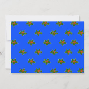 Cartes Pour Fêtes Annuelles Noël Holly motif décoratif sur bleu