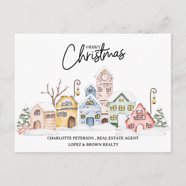 Cartes Pour Fêtes Annuelles Noël immobilier (Devant)