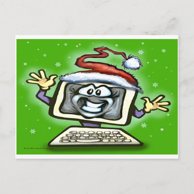 Cartes Pour Fêtes Annuelles Noël informatique (Devant)