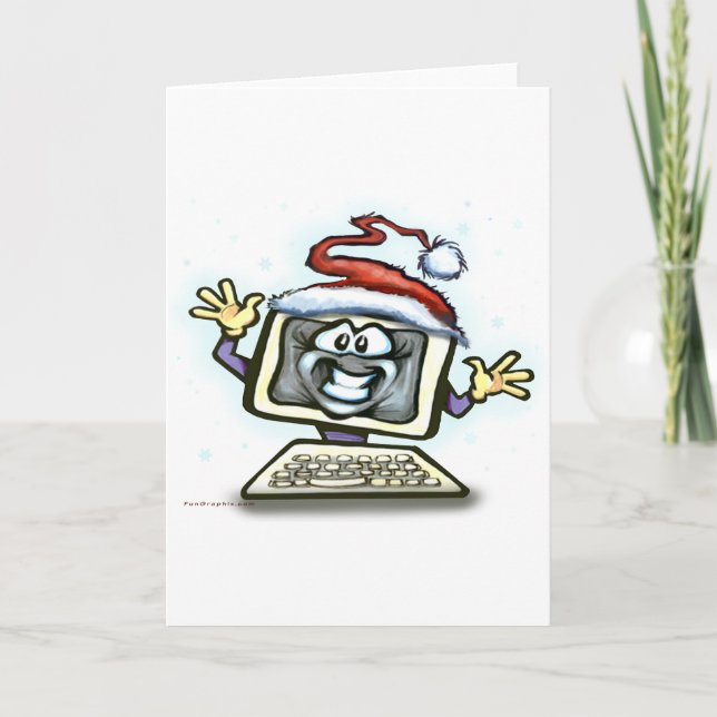Cartes Pour Fêtes Annuelles Noël informatique (Devant)
