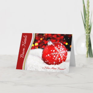 Cartes Pour Fêtes Annuelles Noël italien Buon Natale ! Flèche rouge