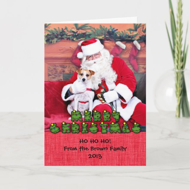 Cartes Pour Fêtes Annuelles Noël - Jack Russell - Trey (Devant)