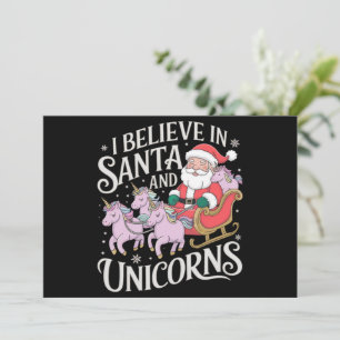 Cartes Pour Fêtes Annuelles Noël Je Crois En Père Noël Et Unicornes Noël