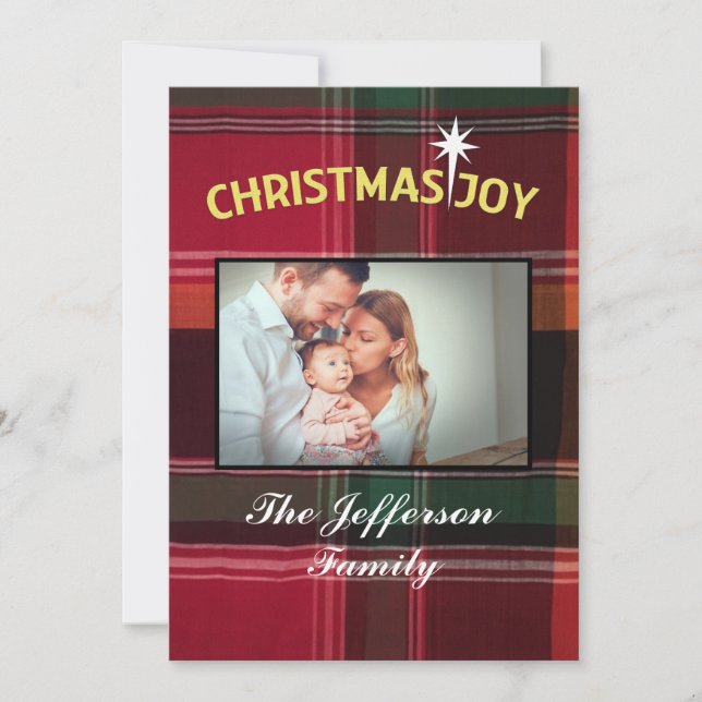 Cartes Pour Fêtes Annuelles Noël Joie Famille Bébé Photo Personnaliser (Devant)