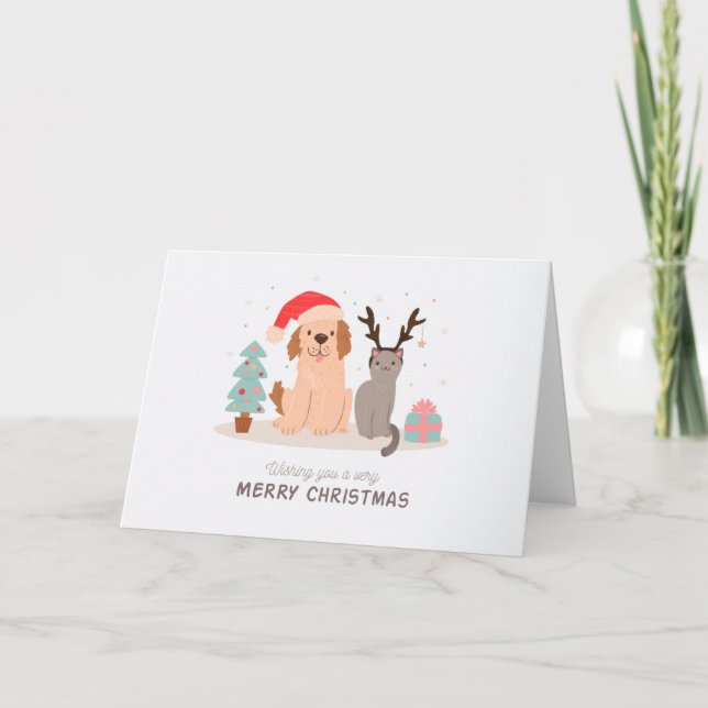 Cartes Pour Fêtes Annuelles Noël joli à la main (Devant)