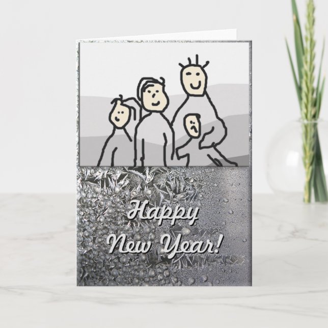 Cartes Pour Fêtes Annuelles Noël Joyeuses vacances argent avec photo (Devant)