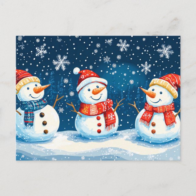 Cartes Pour Fêtes Annuelles Noël Joyeux bonhomme de neige (Devant)
