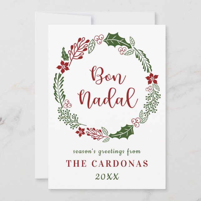 Cartes Pour Fêtes Annuelles Noël Joyeux Catalan, Personnalisé (Devant)