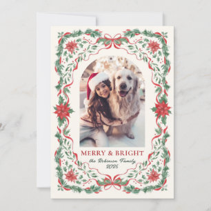 Cartes Pour Fêtes Annuelles Noël joyeux et lumineux Bow Arch Photo