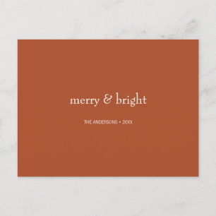 Cartes Pour Fêtes Annuelles Noël Joyeux et Lumineux en terre cuite
