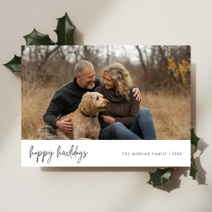 Cartes Pour Fêtes Annuelles Noël Joyeux Howlidays Couple Photo Avec Chien