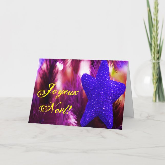 Cartes Pour Fêtes Annuelles Noël Joyeux Noel Purple Noël Star II (Devant)