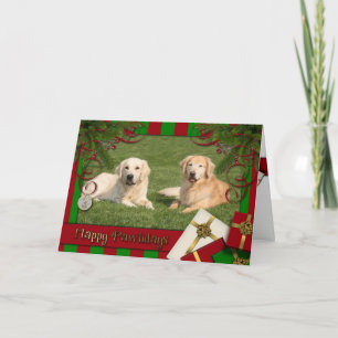 Cartes Pour Fêtes Annuelles Noël - Joyeux Pawlidays - Golden Retrivers