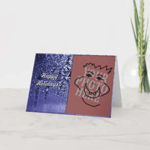 Cartes Pour Fêtes Annuelles Noël Joyeux Vacances Bleu avec photo