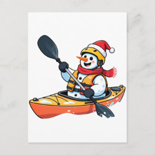 Cartes Pour Fêtes Annuelles Noël Kayakiste Bonhomme de Neige 2026 Vacances Spo