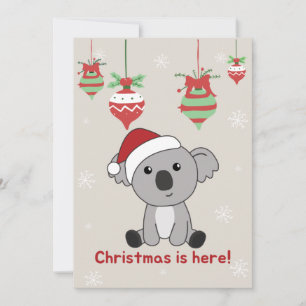 Cartes Pour Fêtes Annuelles Noël Koala Neige Hiver Animaux Koalas Fêtes