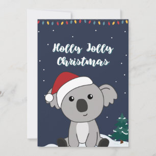 Cartes Pour Fêtes Annuelles Noël Koala Neige Hiver Animaux Koalas Vacances
