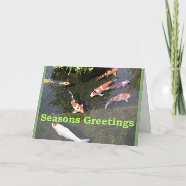 Cartes Pour Fêtes Annuelles Noël Koi (Devant)