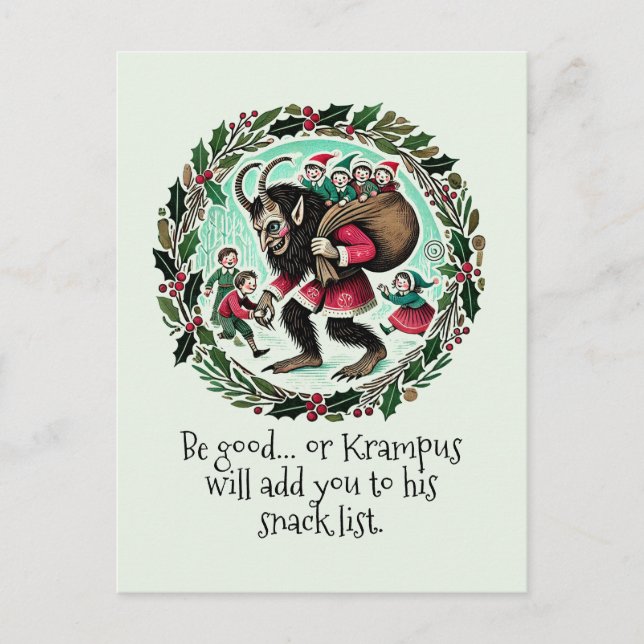 Cartes Pour Fêtes Annuelles Noël Krampus (Devant)