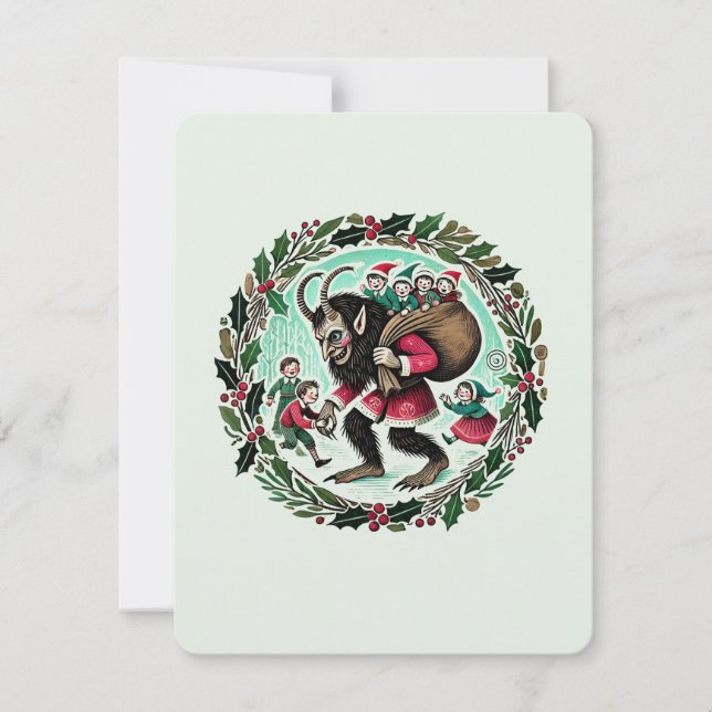 Cartes Pour Fêtes Annuelles Noël Krampus (Devant)