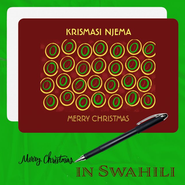 Cartes Pour Fêtes Annuelles Noël KRISMASI Imprimé Africain Swahili (Créateur téléchargé)