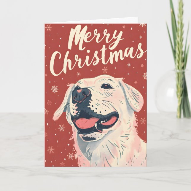 Cartes Pour Fêtes Annuelles Noël Labrador (Devant)
