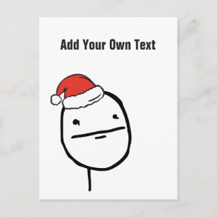 Cartes Pour Fêtes Annuelles Noël Le Me Mèmes Poker Face Personnalisable