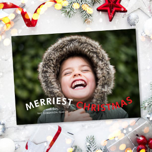 Cartes Pour Fêtes Annuelles Noël le plus joyeux Type moderne Photo