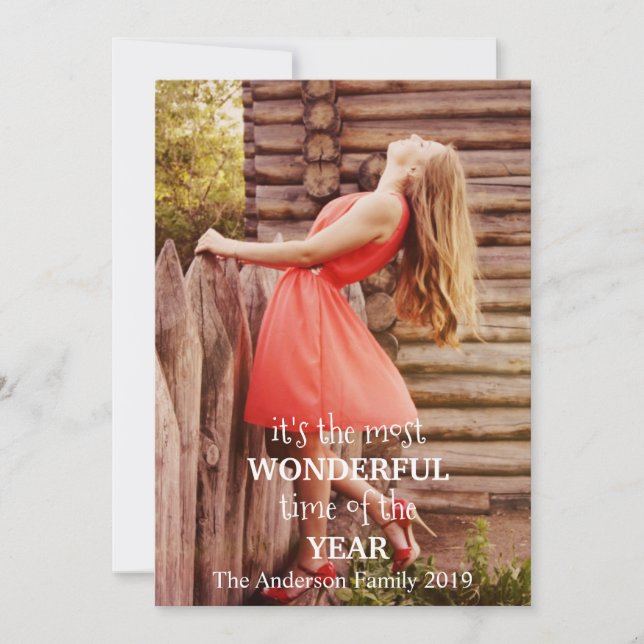 Cartes Pour Fêtes Annuelles Noël Le Plus Merveilleux Ajouter Votre Propre Phot (Devant)