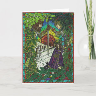 Cartes Pour Fêtes Annuelles Noël, le roi de chêne et le roi de houx