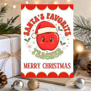 Cartes Pour Fêtes Annuelles Noël : l'enseignant préféré du Père Noël, drôle de