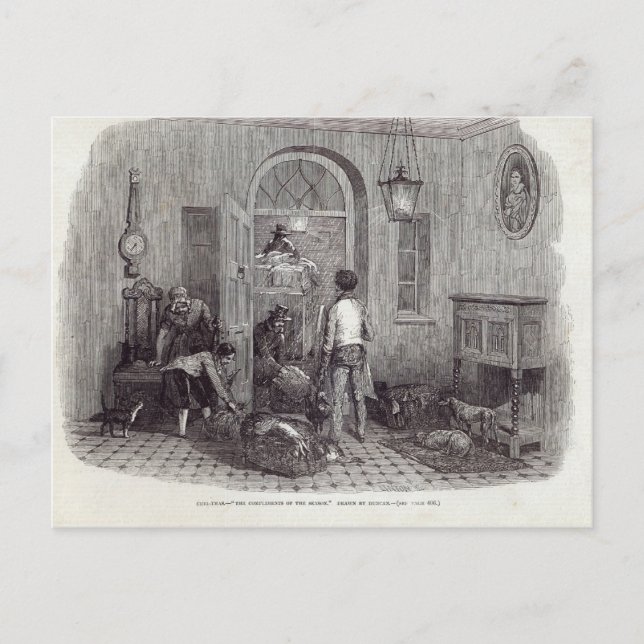 Cartes Pour Fêtes Annuelles Noël : "Les compliments de la saison " (Devant)