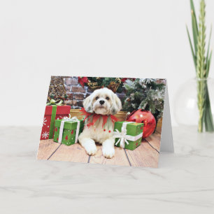Cartes Pour Fêtes Annuelles Noël - Lhasa Apso - Muffie