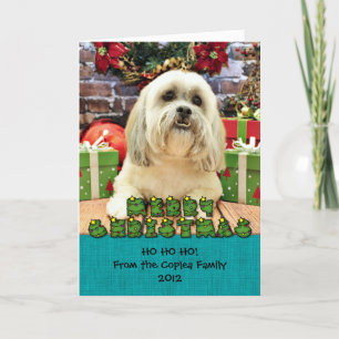 Cartes Pour Fêtes Annuelles Noël - Lhasa Apso - solo